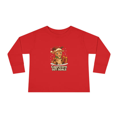 Capricorn Christmas-Themed Toddler Long Sleeve Tee