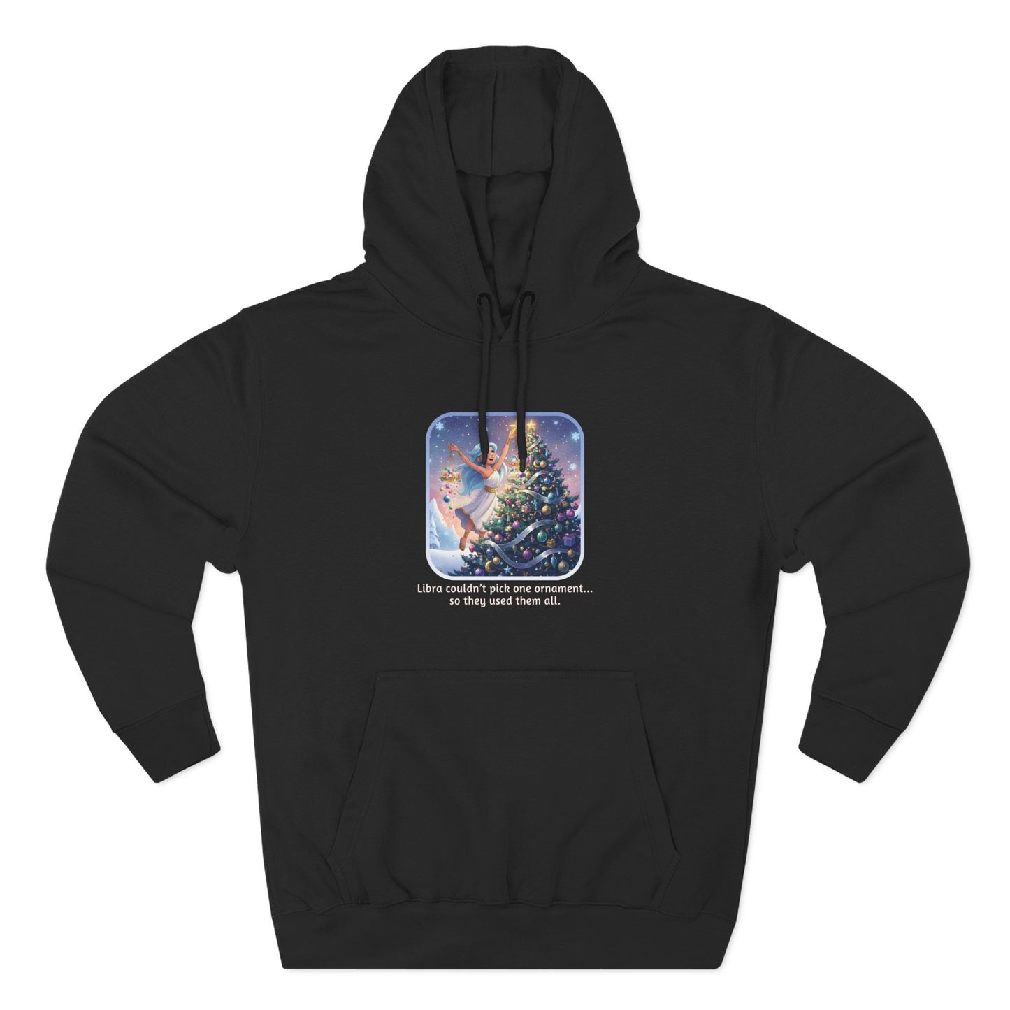 Libra #2 Christmas-Themed Three Panel Fleece Hoodie for Her