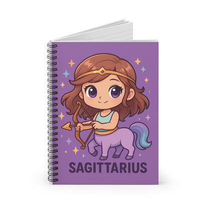 Sagittarius Zodiac Ruled Spiral Notebook