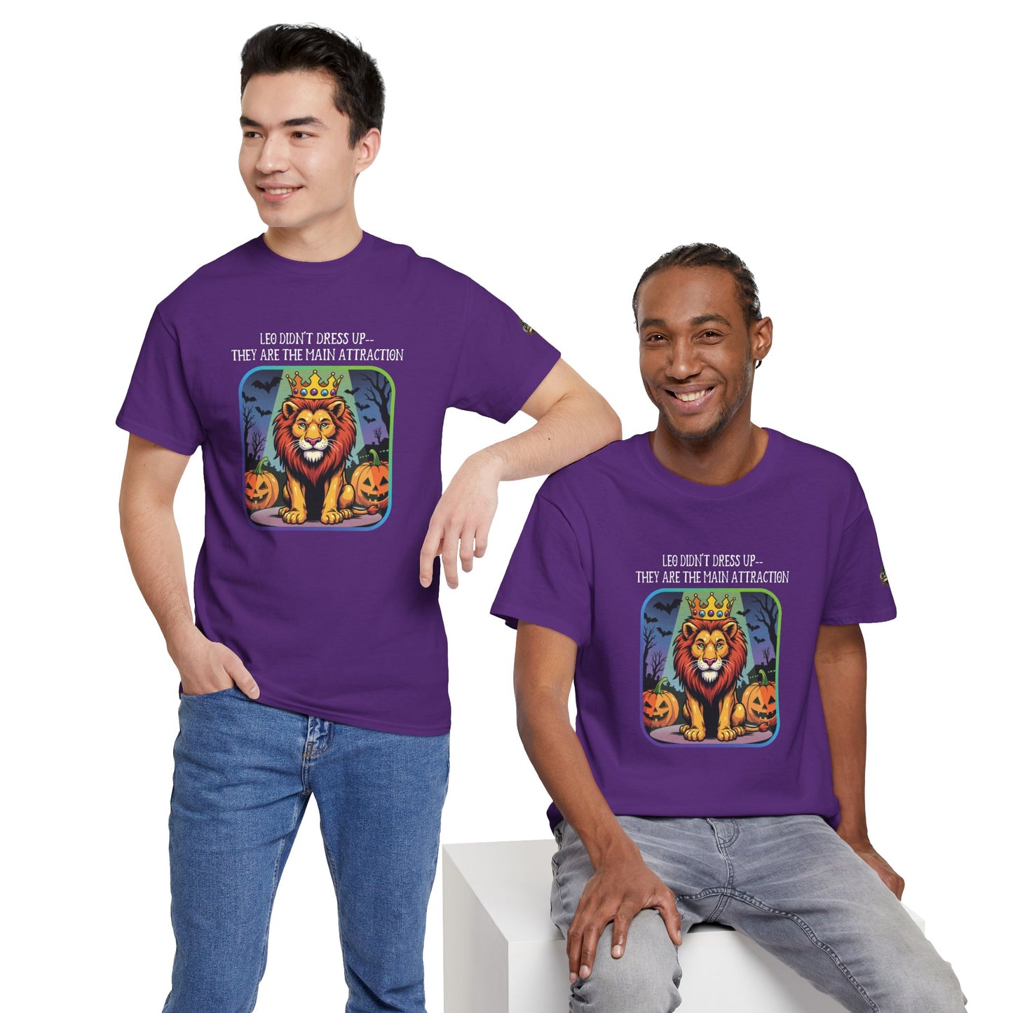 Leo Halloween Heavy Cotton Tee - Perfect for Men, Everyday Wear, Halloween Costume Alternative, Leo Gift