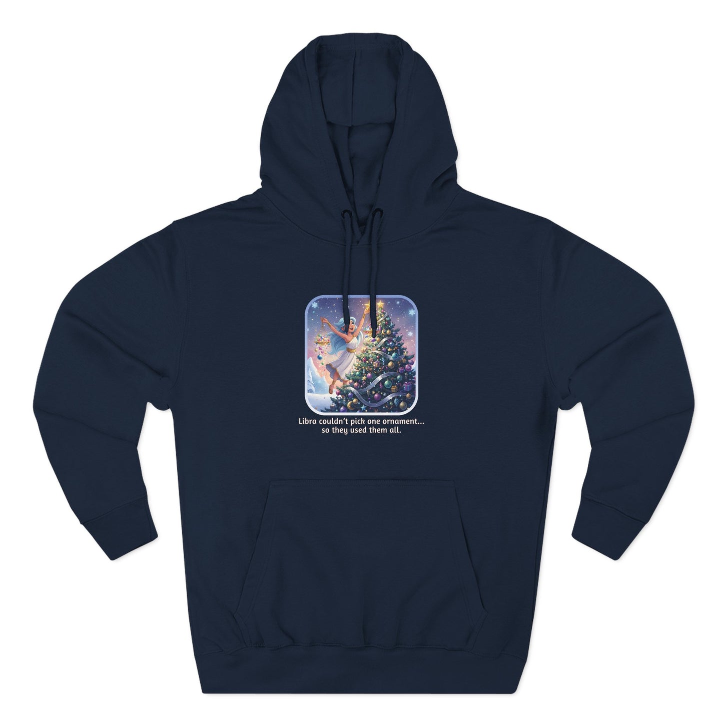 Libra #2 Christmas-Themed Three Panel Fleece Hoodie for Her