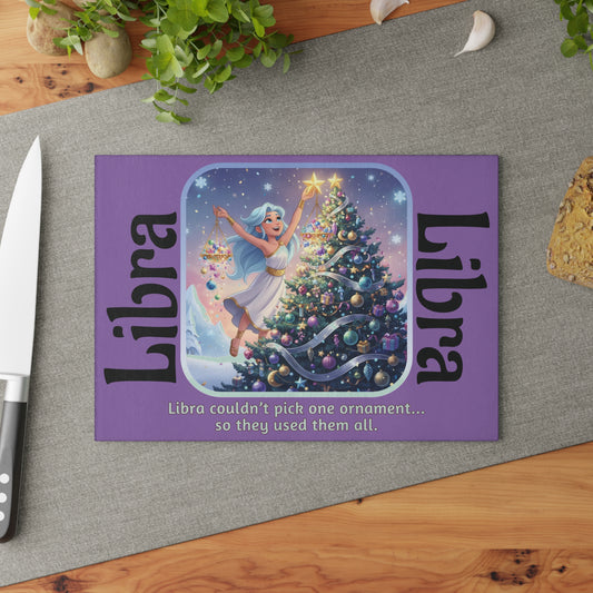 Libra Christmas Glass Cutting Board #2