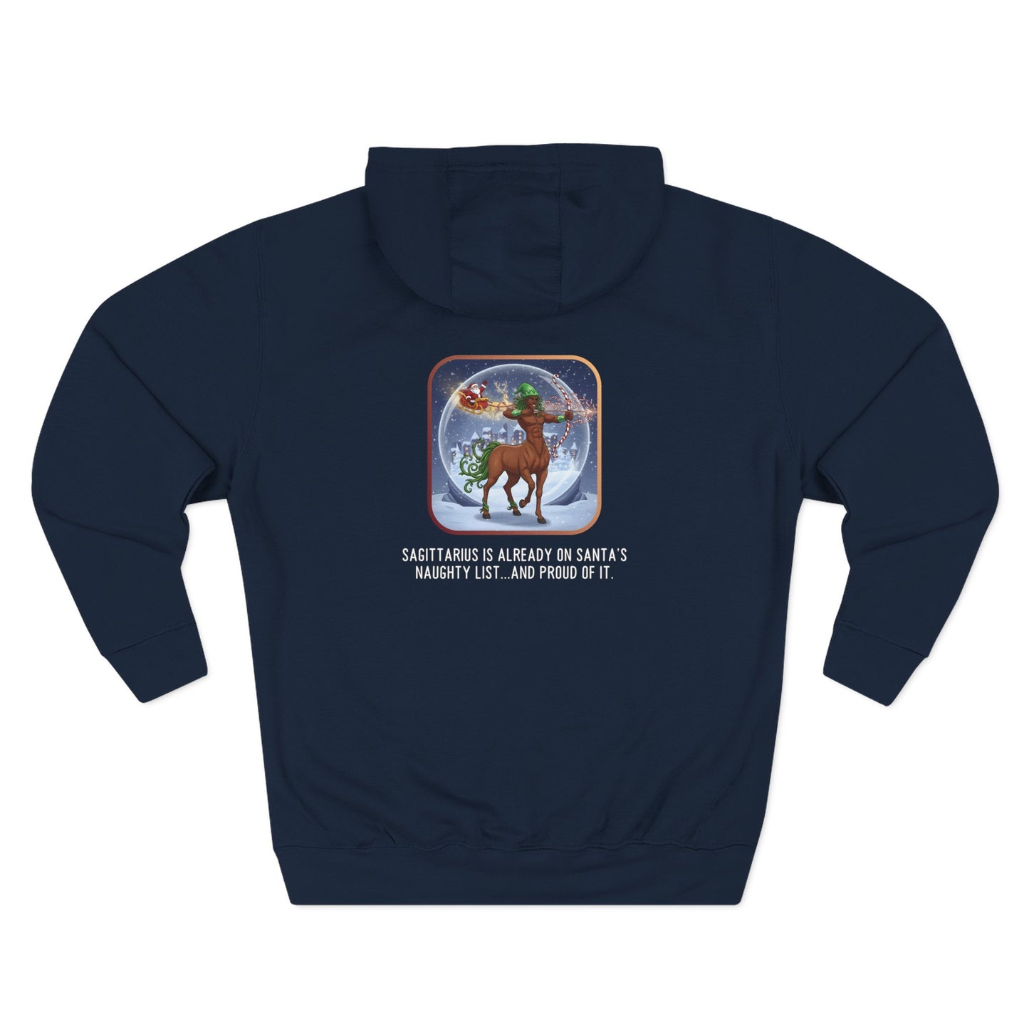 Sagittarius Christmas-Themed Hoodie Three Panel Fleece Pullover