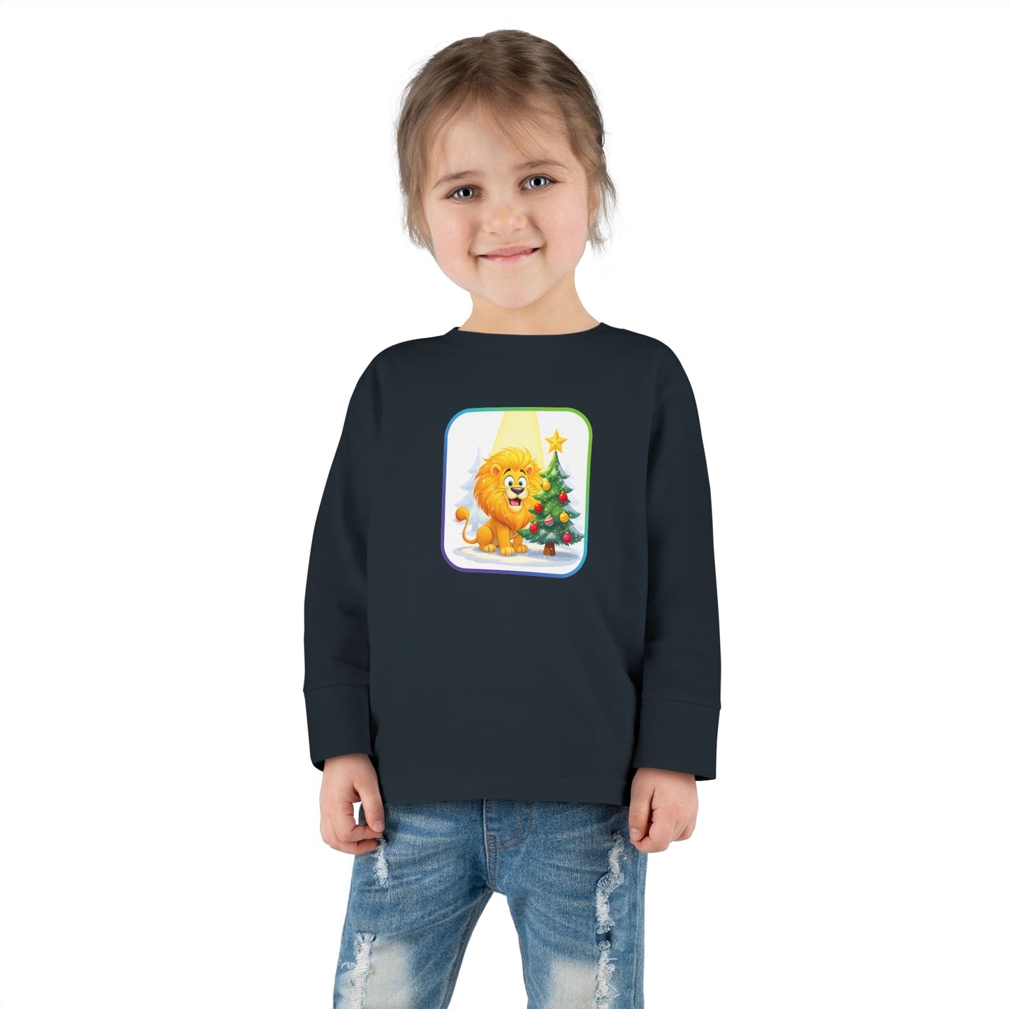 Leo Christmas-Themed Toddler Long Sleeve Tee