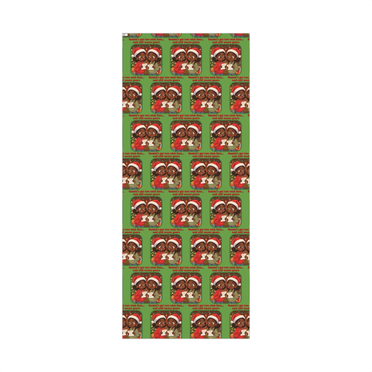 Gemini African-American Female Holiday Gift Wrap