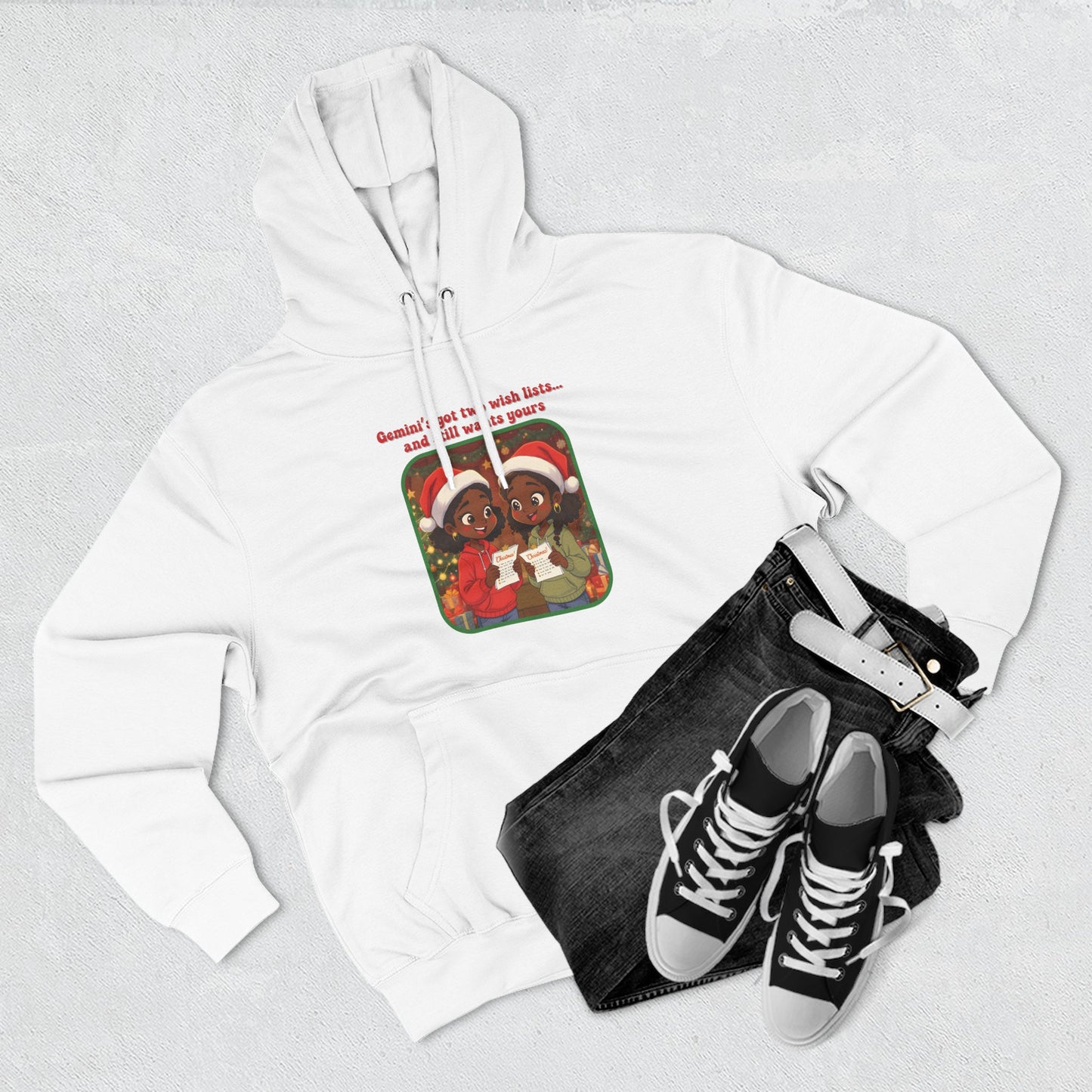 Gemini Christmas-Themed Three Panel Fleece Hoodie #4