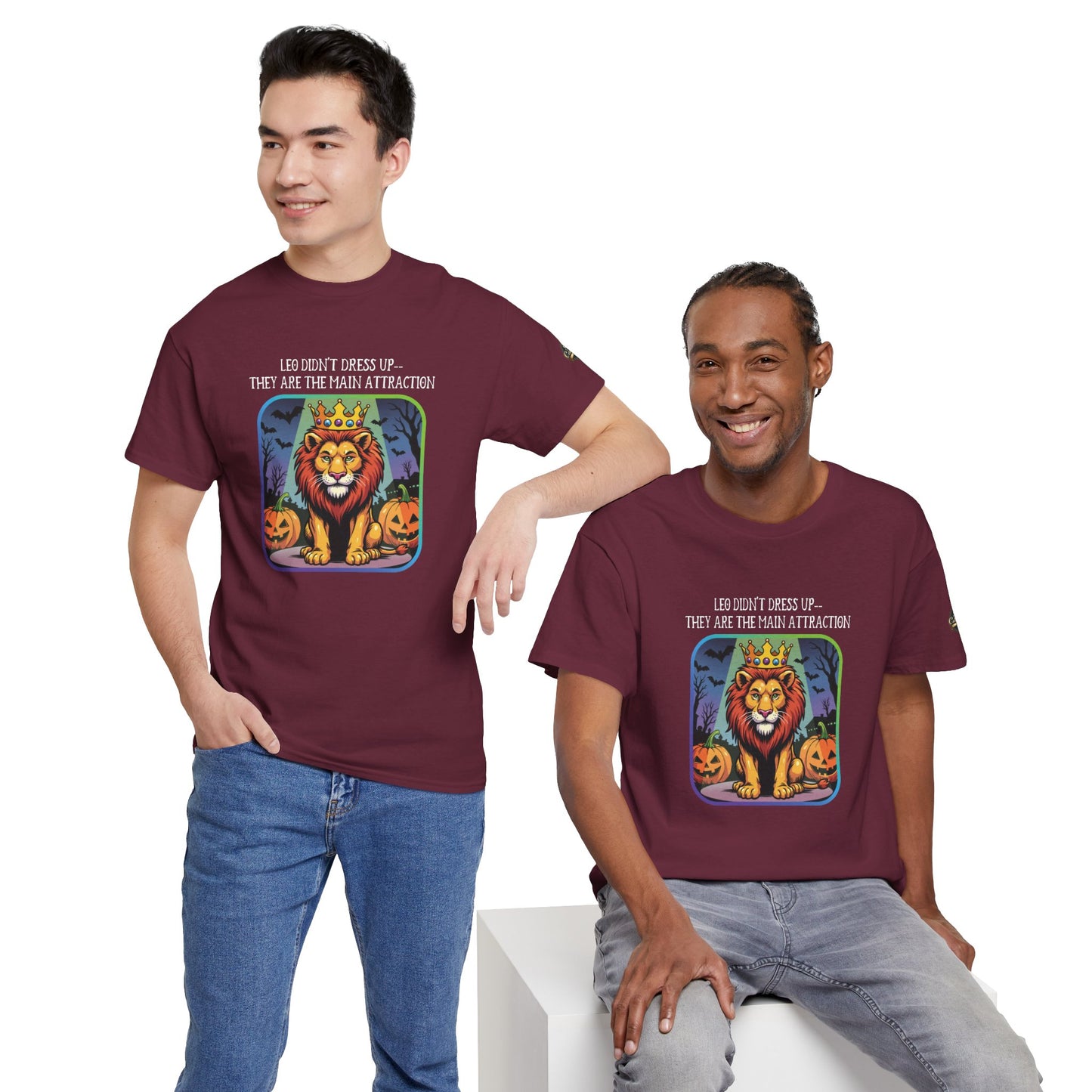 Leo Halloween Heavy Cotton Tee - Perfect for Men, Everyday Wear, Halloween Costume Alternative, Leo Gift