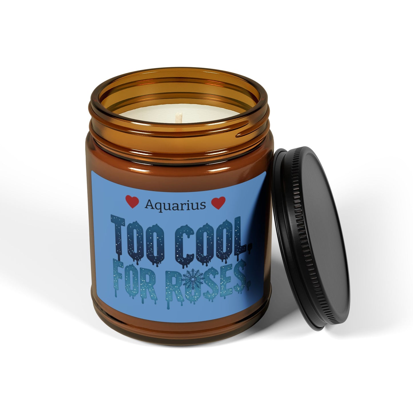 Aquarius 'Too Cool for Roses' Scented Soy Candle — Amber Jar