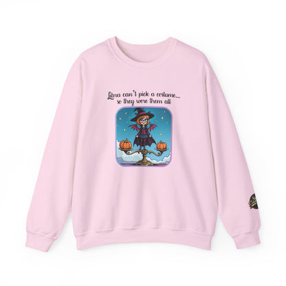 Halloween-themed Libra Inspired Ladies Crewneck Sweatshirt, Cozy Astrology Gift, Halloween Apparel, Zodiac Inspired Clothing