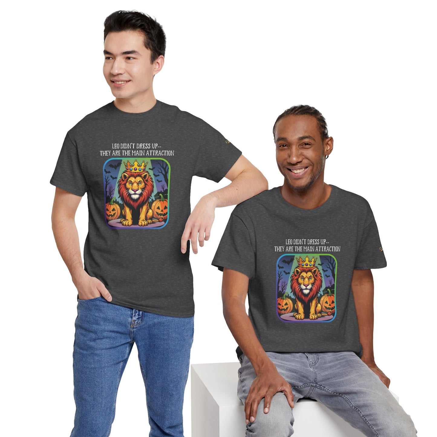 Leo Halloween Heavy Cotton Tee - Perfect for Men, Everyday Wear, Halloween Costume Alternative, Leo Gift