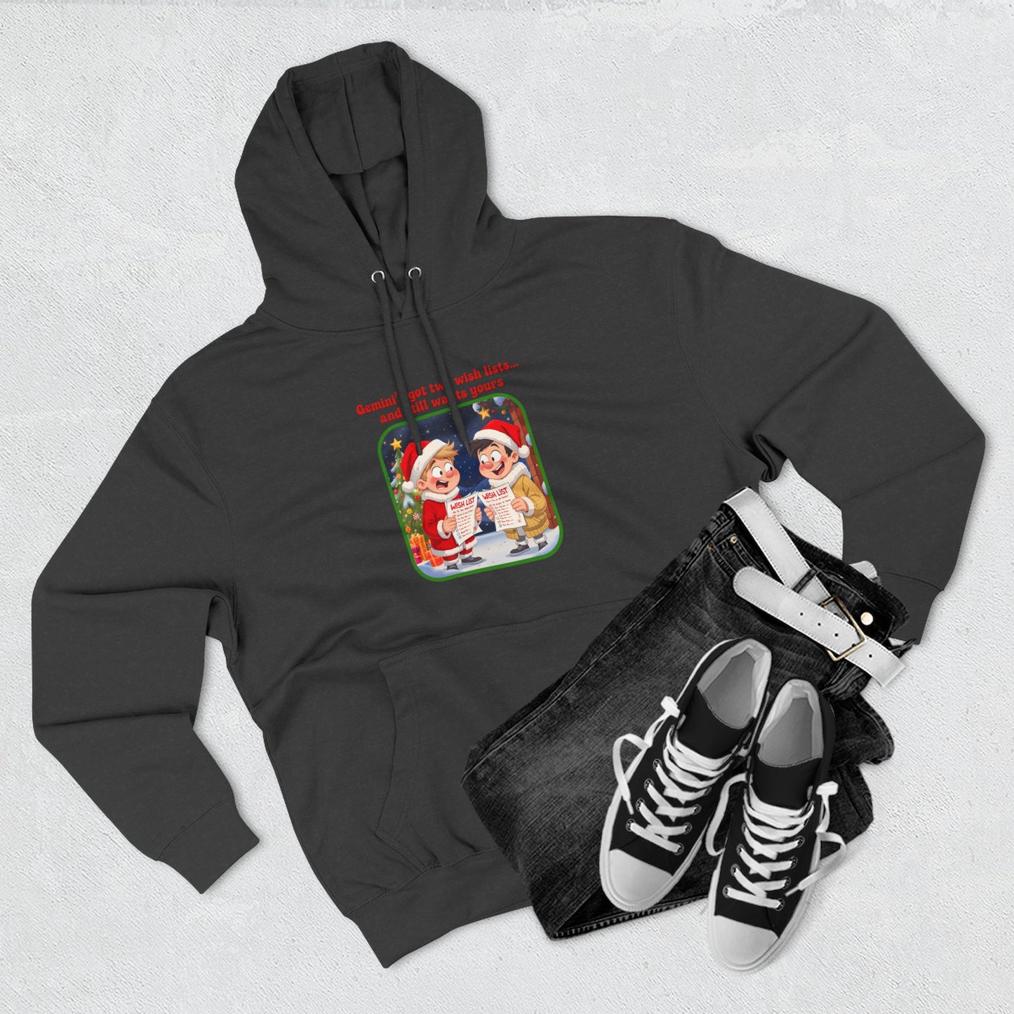 Gemini Christmas-Themed Three Panel Fleece Hoodie #3