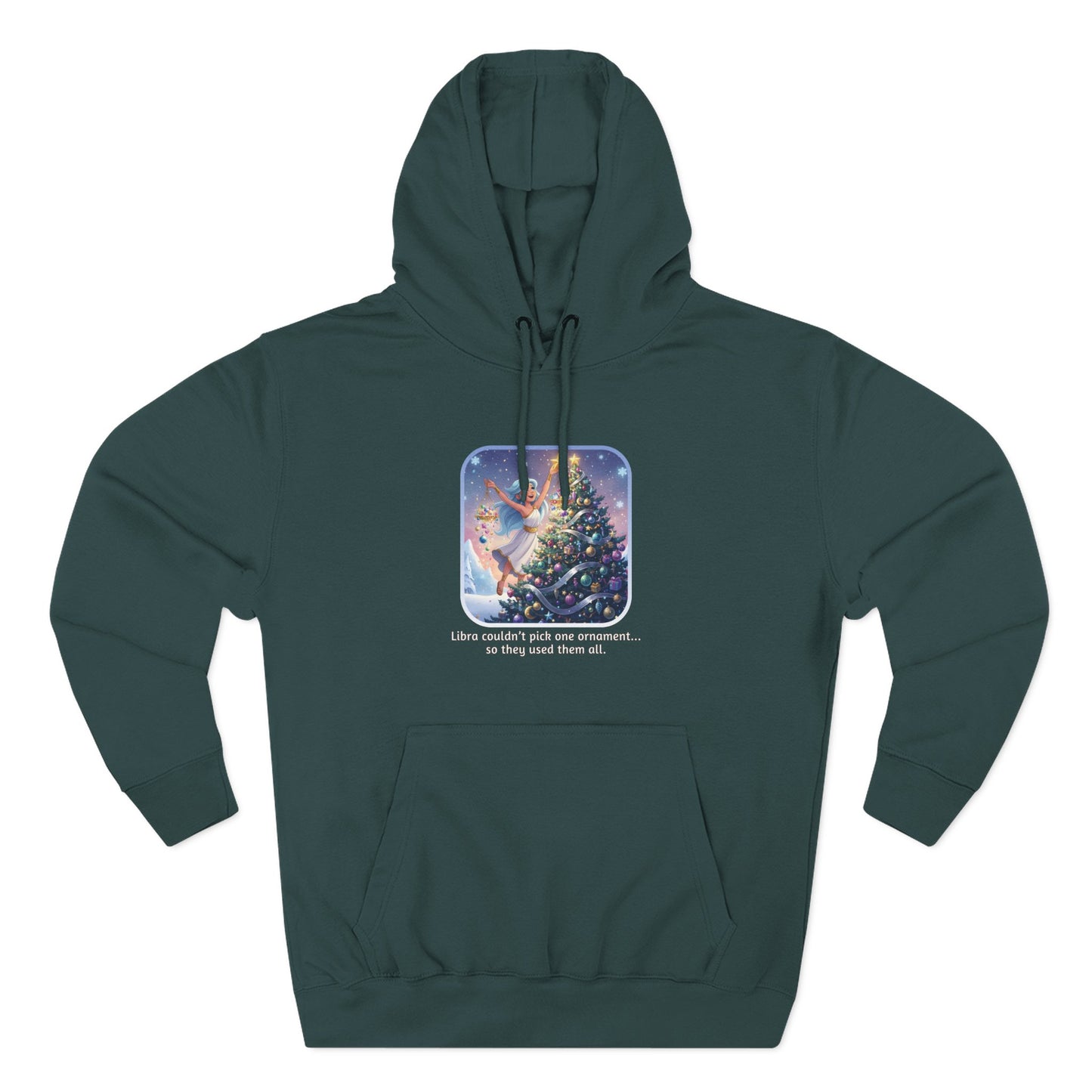 Libra #2 Christmas-Themed Three Panel Fleece Hoodie for Her