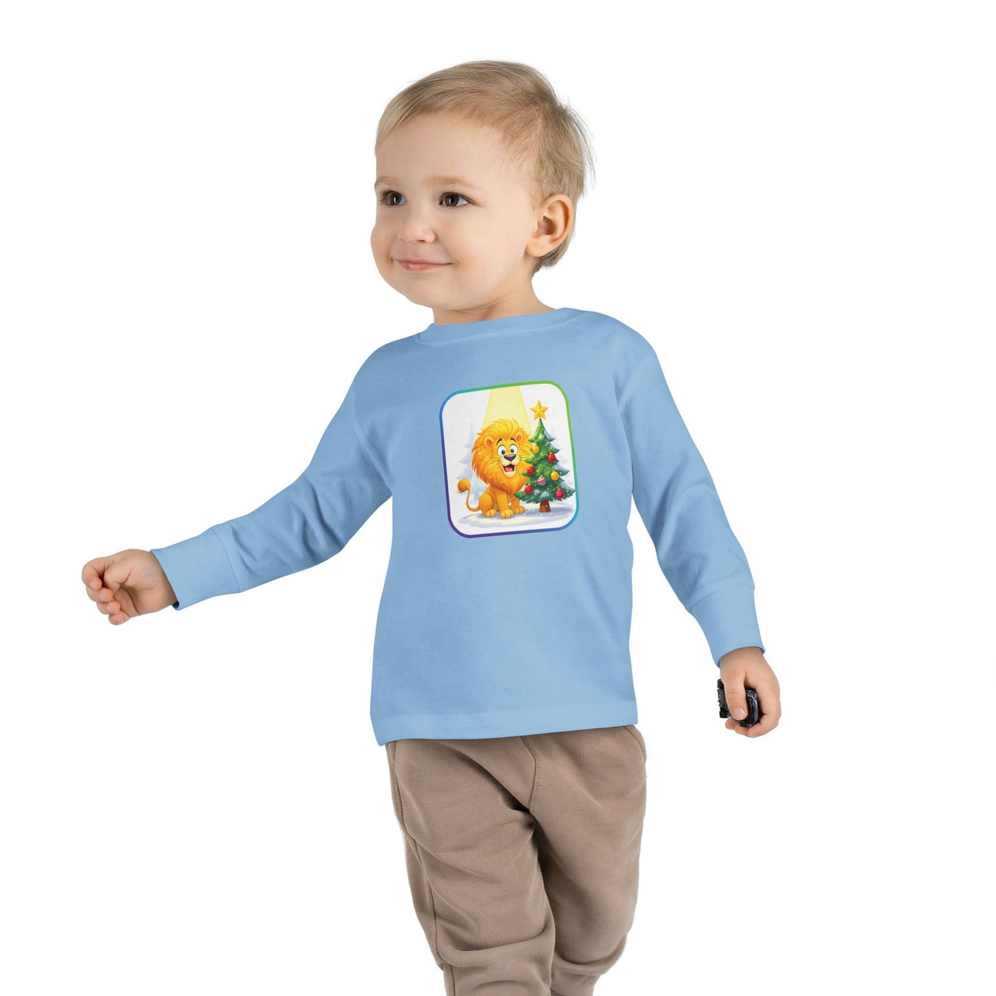 Leo Christmas-Themed Toddler Long Sleeve Tee