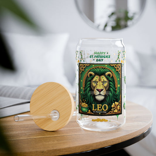 Leo Sipper Glass 16oz – St. Patrick's Day Design