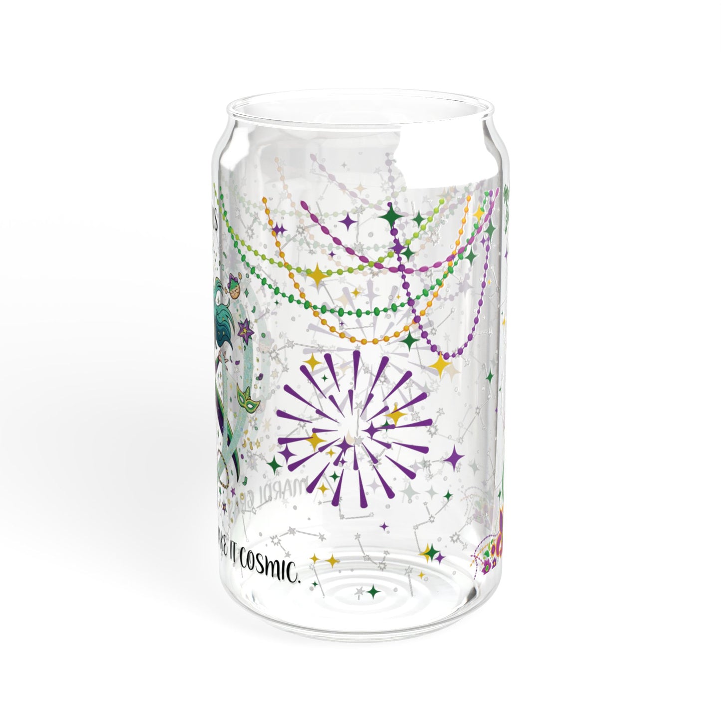 Aquarius Sipper Glass 16oz – Mardi Gras Female Design