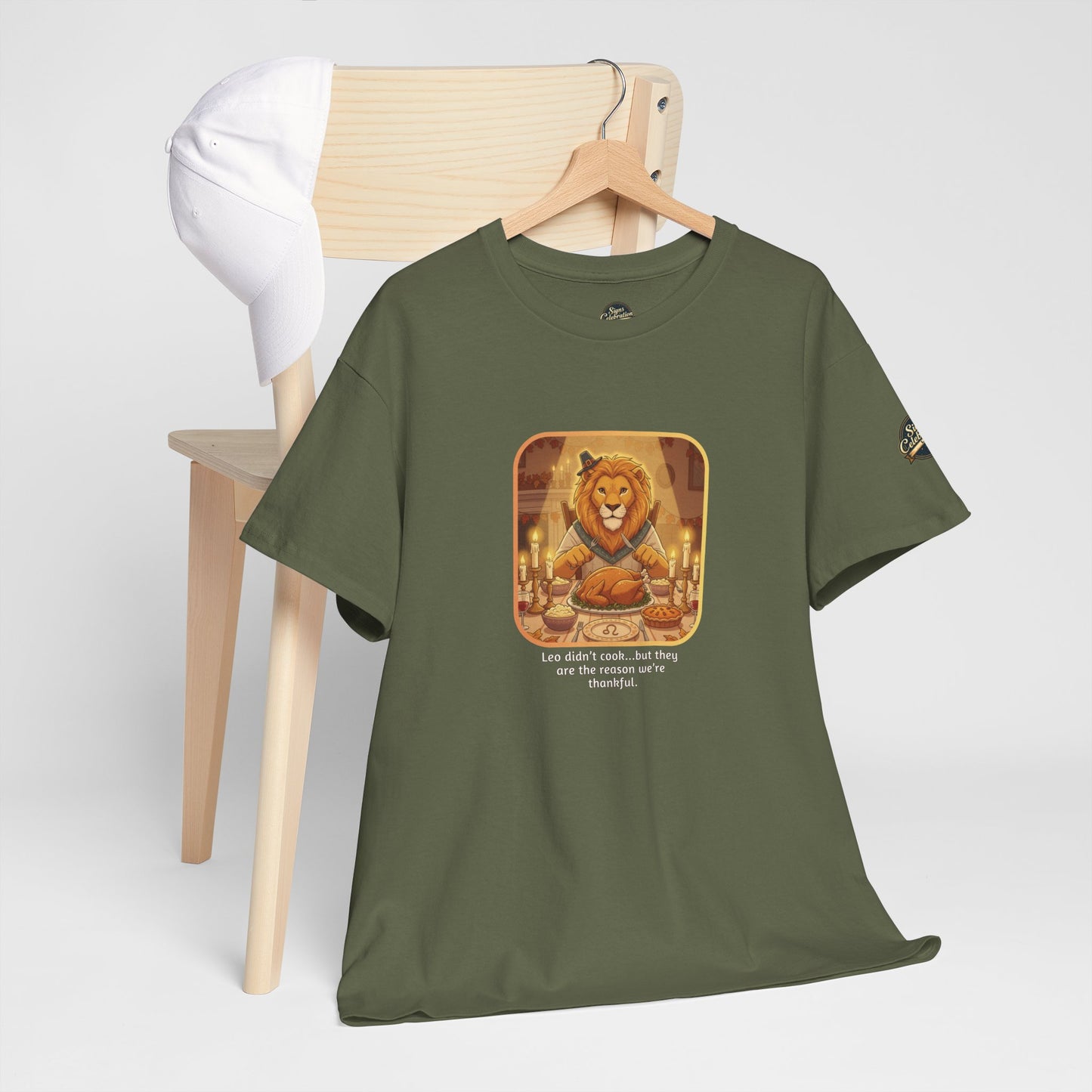 Leo Thanksgiving-Themed Unisex Heavy Cotton Tee