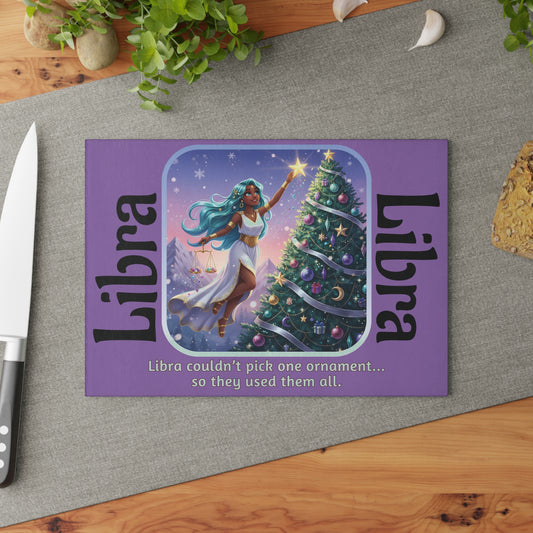 Libra Christmas Glass Cutting Board