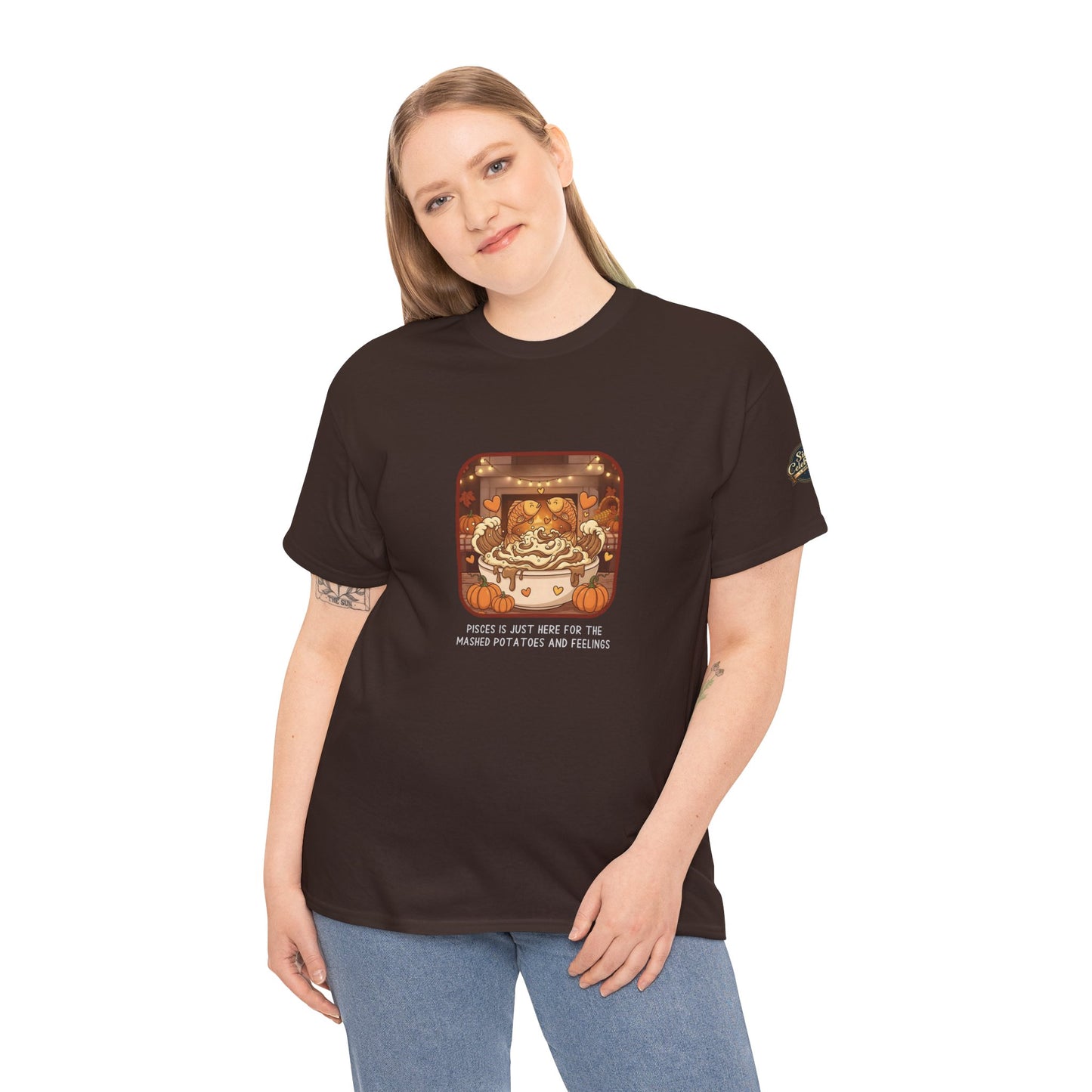 Pisces Thanksgiving-Themed Unisex Heavy Cotton Tee