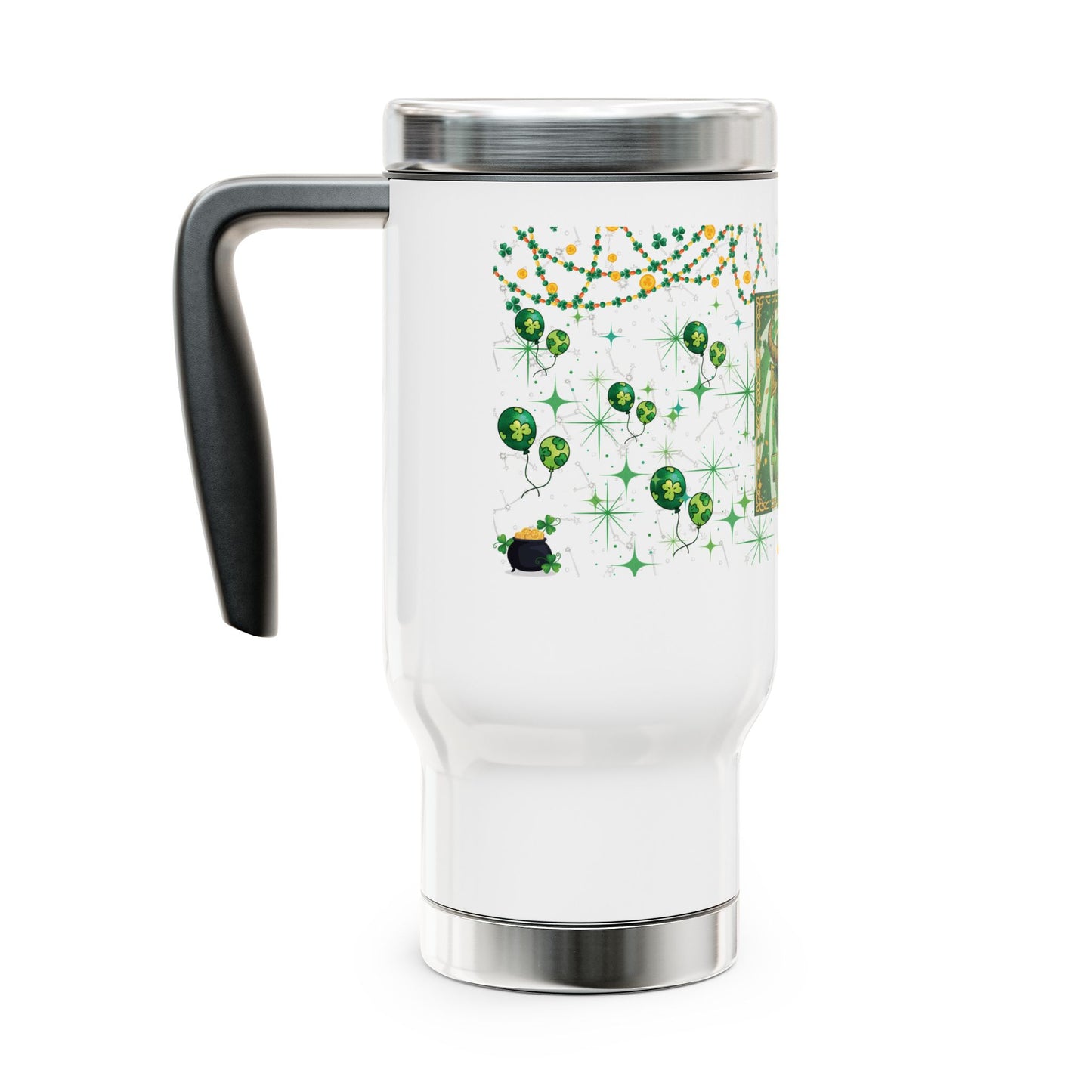 Taurus Stainless Steel 14oz Travel Mug - St. Patrick's Day Design
