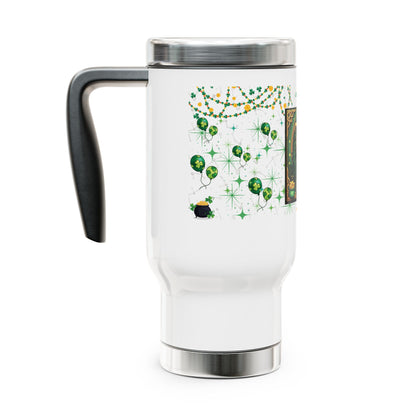 Leo Stainless Steel 14oz Travel Mug - St. Patrick's Day Design