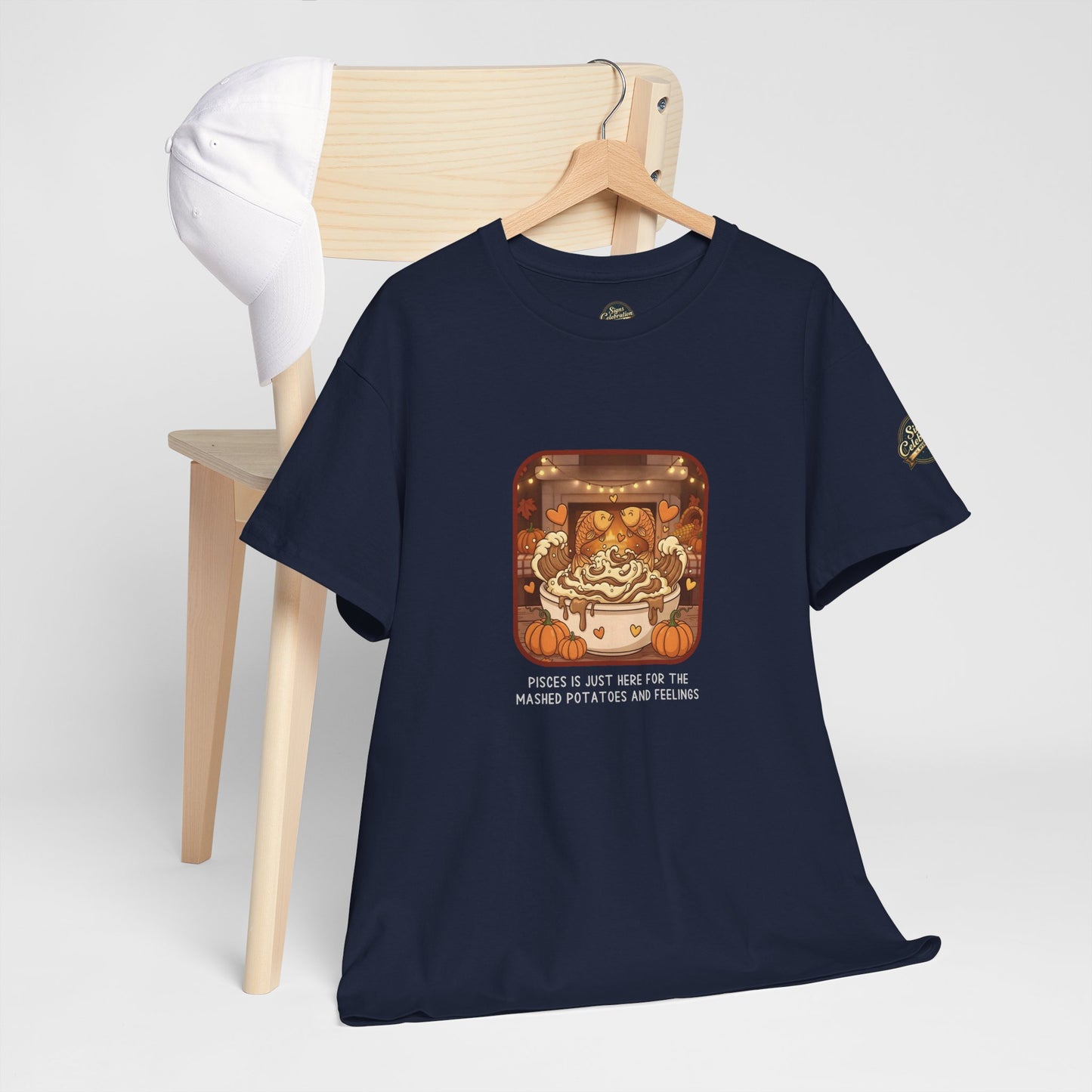 Pisces Thanksgiving-Themed Unisex Heavy Cotton Tee