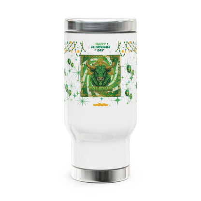 Taurus Stainless Steel 14oz Travel Mug - St. Patrick's Day Design