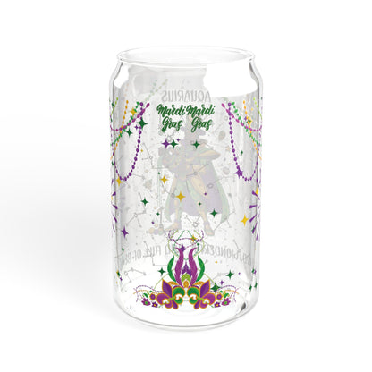 Aquarius Sipper Glass 16oz – Mardi Gras Design