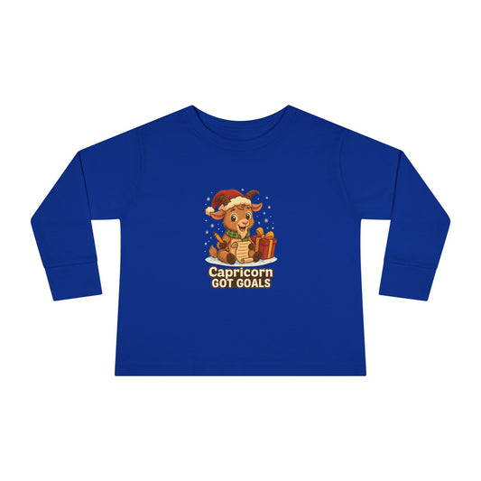 Capricorn Christmas-Themed Toddler Long Sleeve Tee