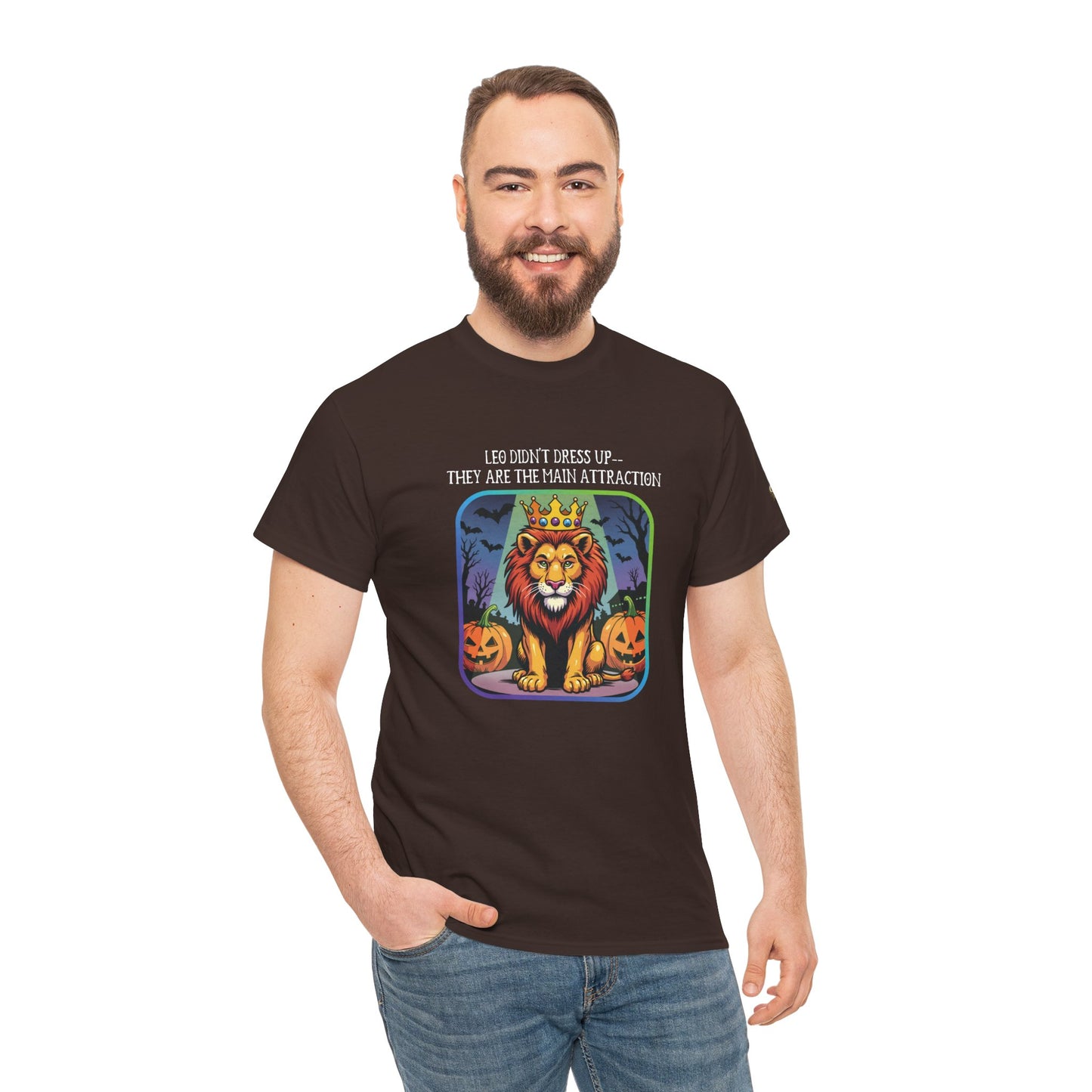 Leo Halloween Heavy Cotton Tee - Perfect for Men, Everyday Wear, Halloween Costume Alternative, Leo Gift