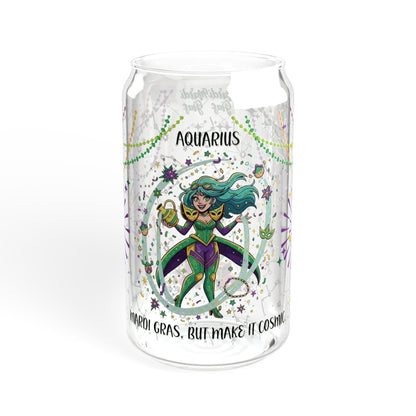 Aquarius Sipper Glass 16oz – Mardi Gras Female Design
