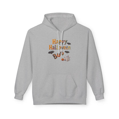 Halloween Boo Patchwork Fleece Hoodie, Unisex Sweatshirt