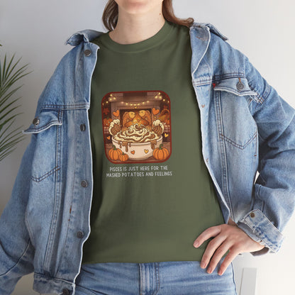 Pisces Thanksgiving-Themed Unisex Heavy Cotton Tee