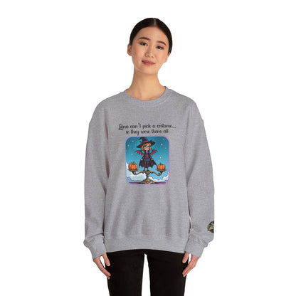 Halloween-themed Libra Inspired Ladies Crewneck Sweatshirt, Cozy Astrology Gift, Halloween Apparel, Zodiac Inspired Clothing