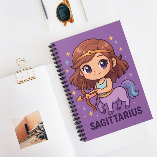 Sagittarius Zodiac Ruled Spiral Notebook