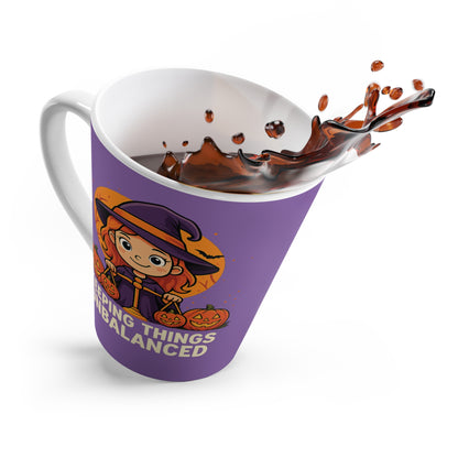 Halloween-Themed Libra Latte Mug - Cozy Fall Latte Cup, Cute Coffee Cup, Birthday Gift for Libra, Halloween Decor, Zodiac Inspired