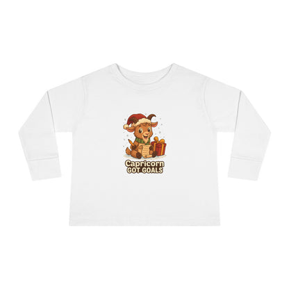 Capricorn Christmas-Themed Toddler Long Sleeve Tee