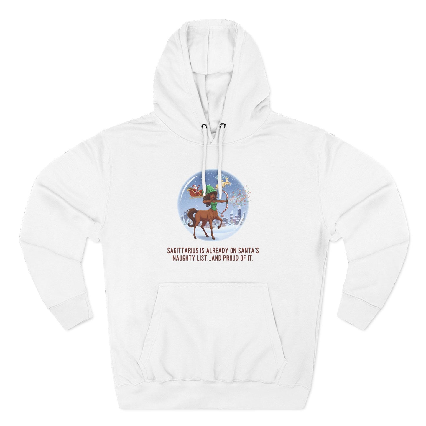 Sagittarius Christmas-Themed Three Panel Hoodie #2 Fleece Pullover