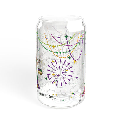 Libra Sipper Glass 16oz — Mardi Gras Design