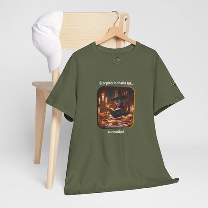 Scorpio Thanksgiving-Themed Unisex Heavy Cotton Tee