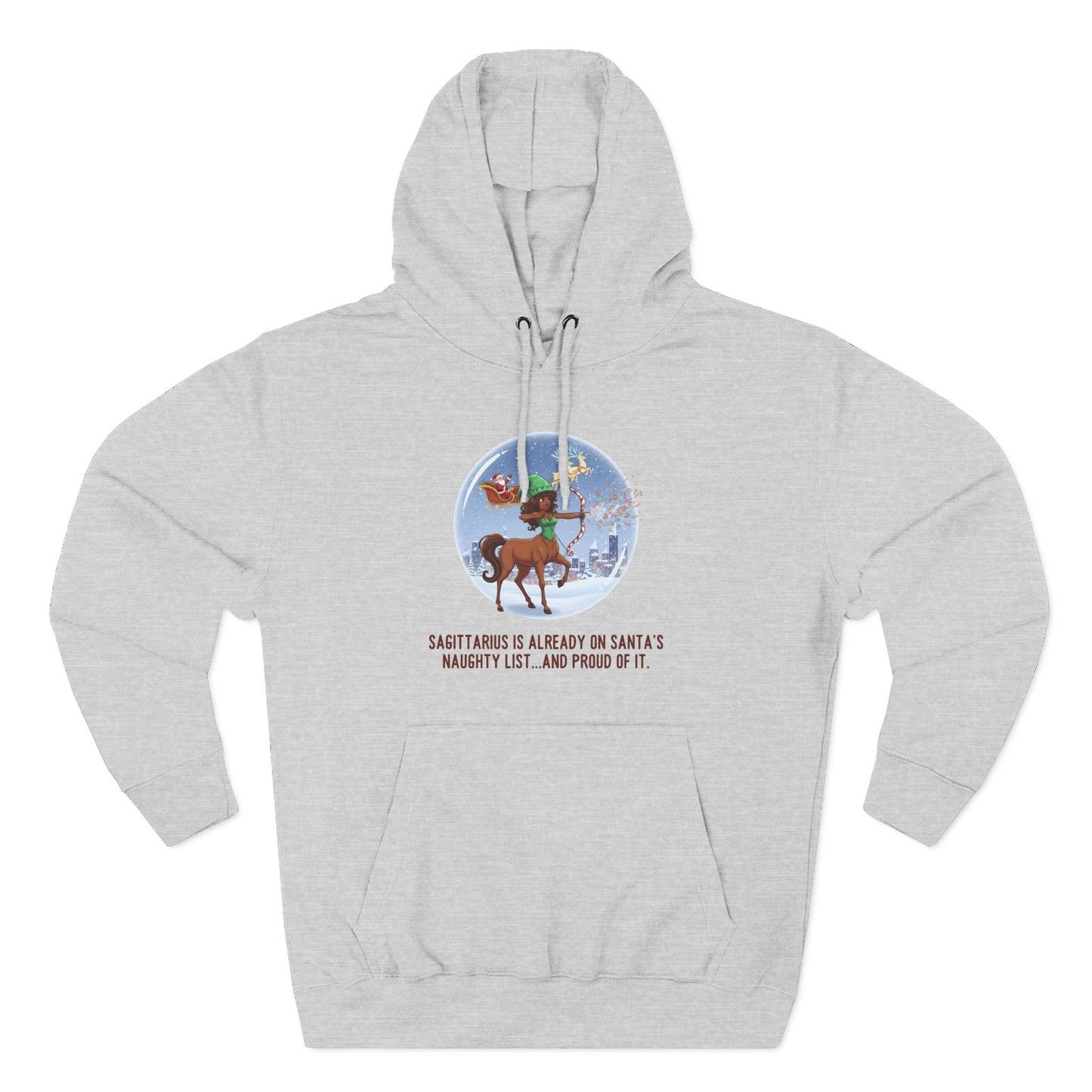 Sagittarius Christmas-Themed Three Panel Hoodie #2 Fleece Pullover