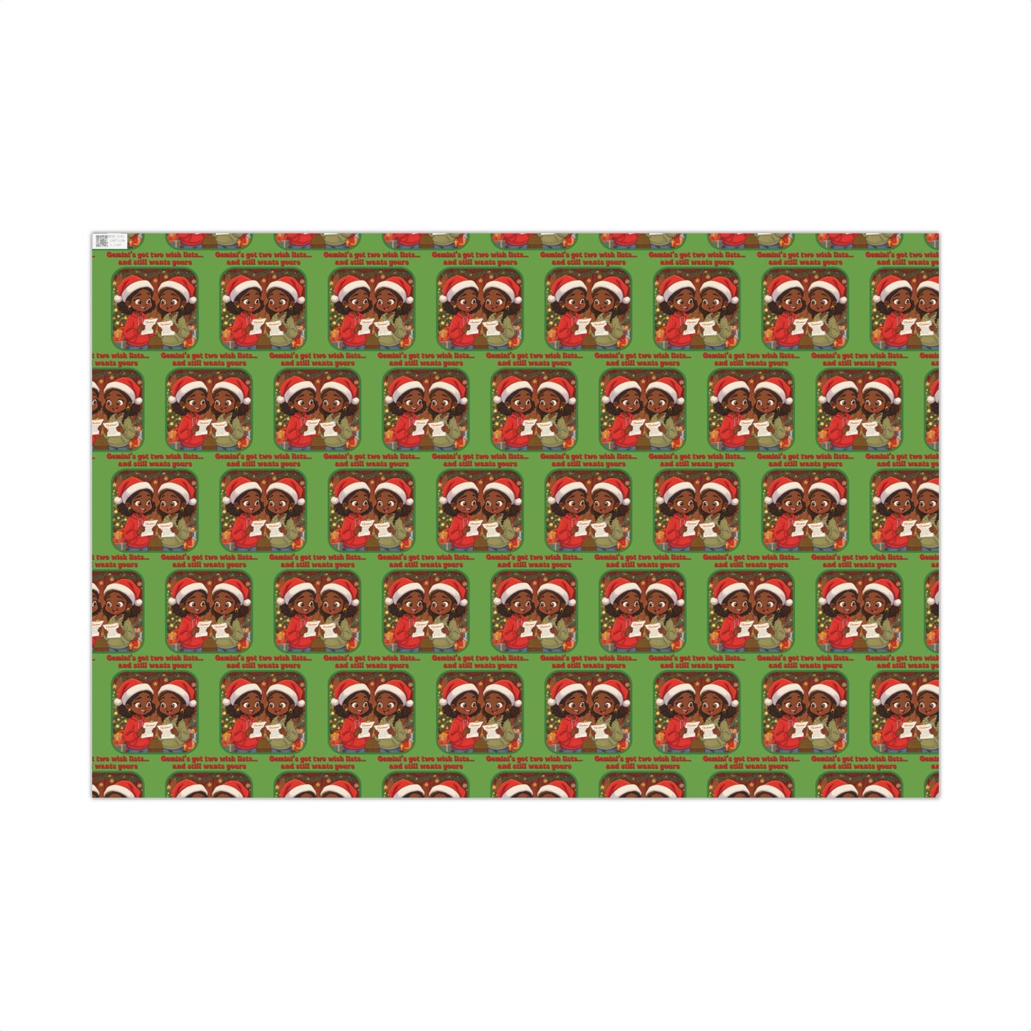 Gemini African-American Female Holiday Gift Wrap