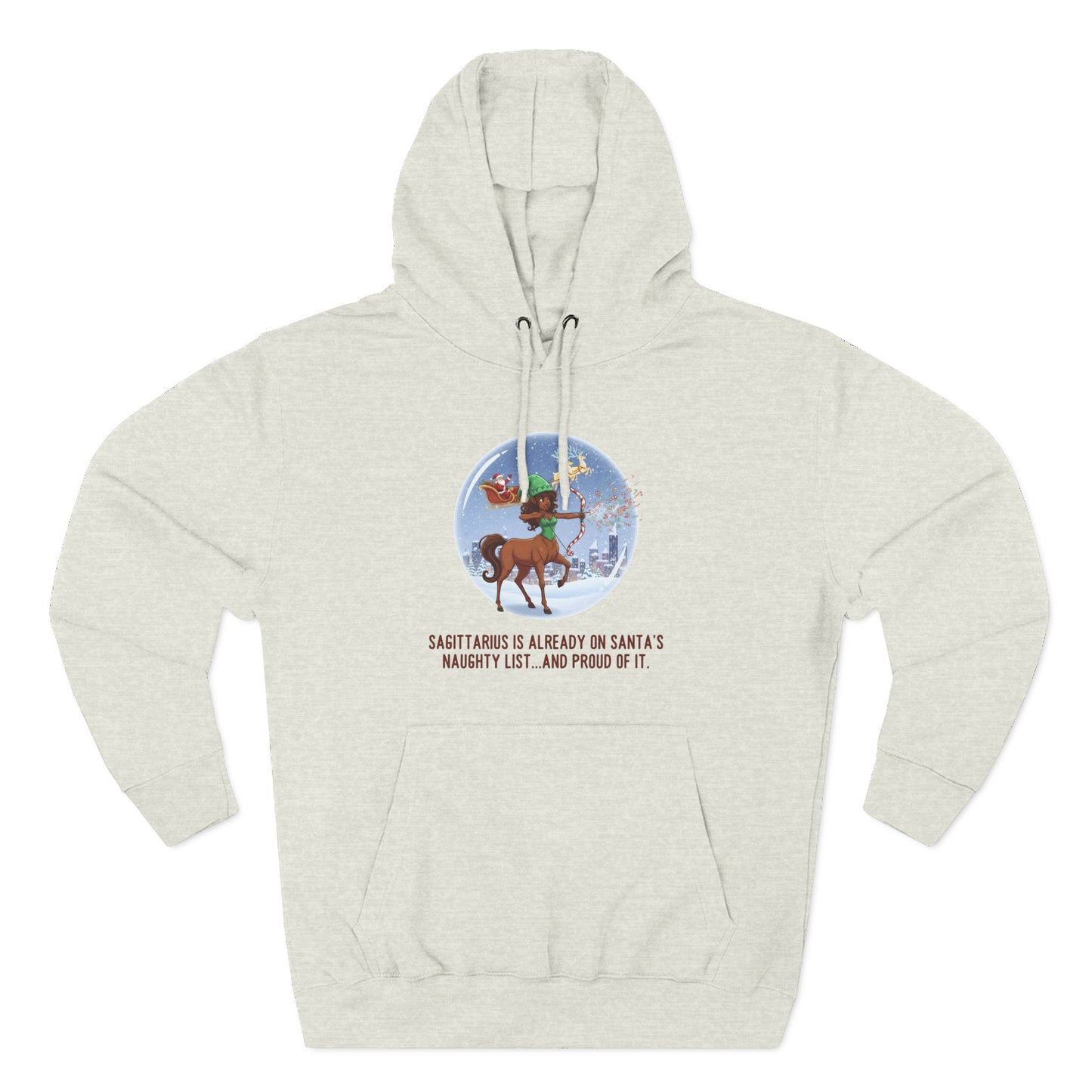 Sagittarius Christmas-Themed Three Panel Hoodie #2 Fleece Pullover
