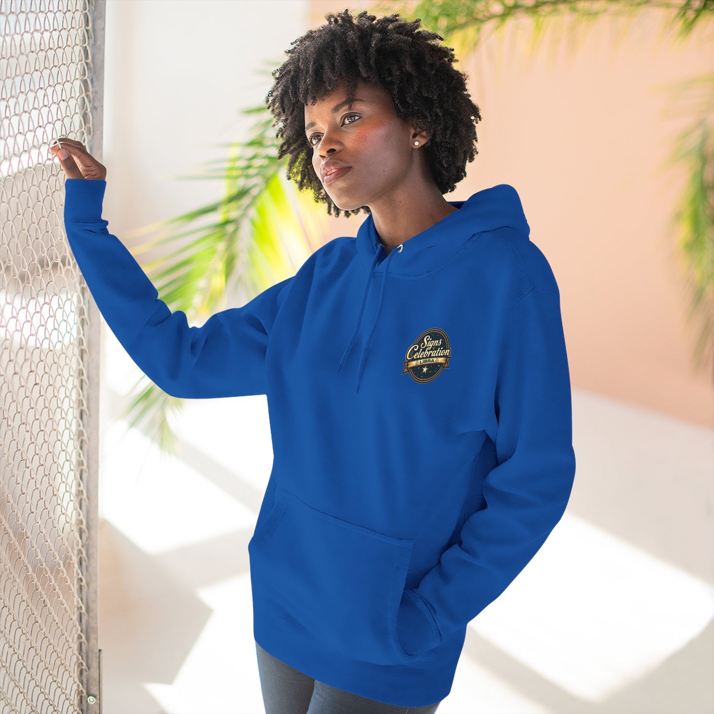 Libra Christmas-Themed Three Panel Fleece Hoodie for Her