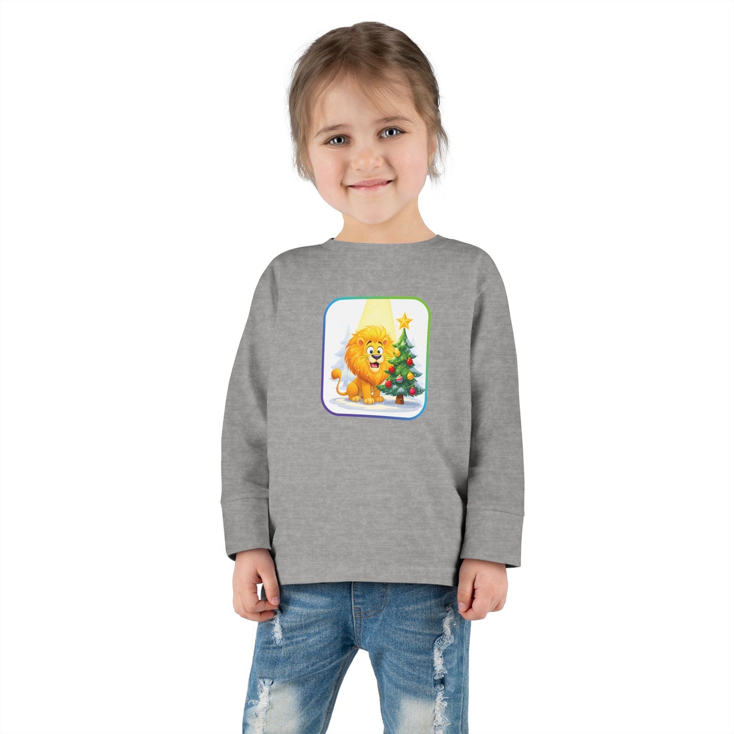 Leo Christmas-Themed Toddler Long Sleeve Tee