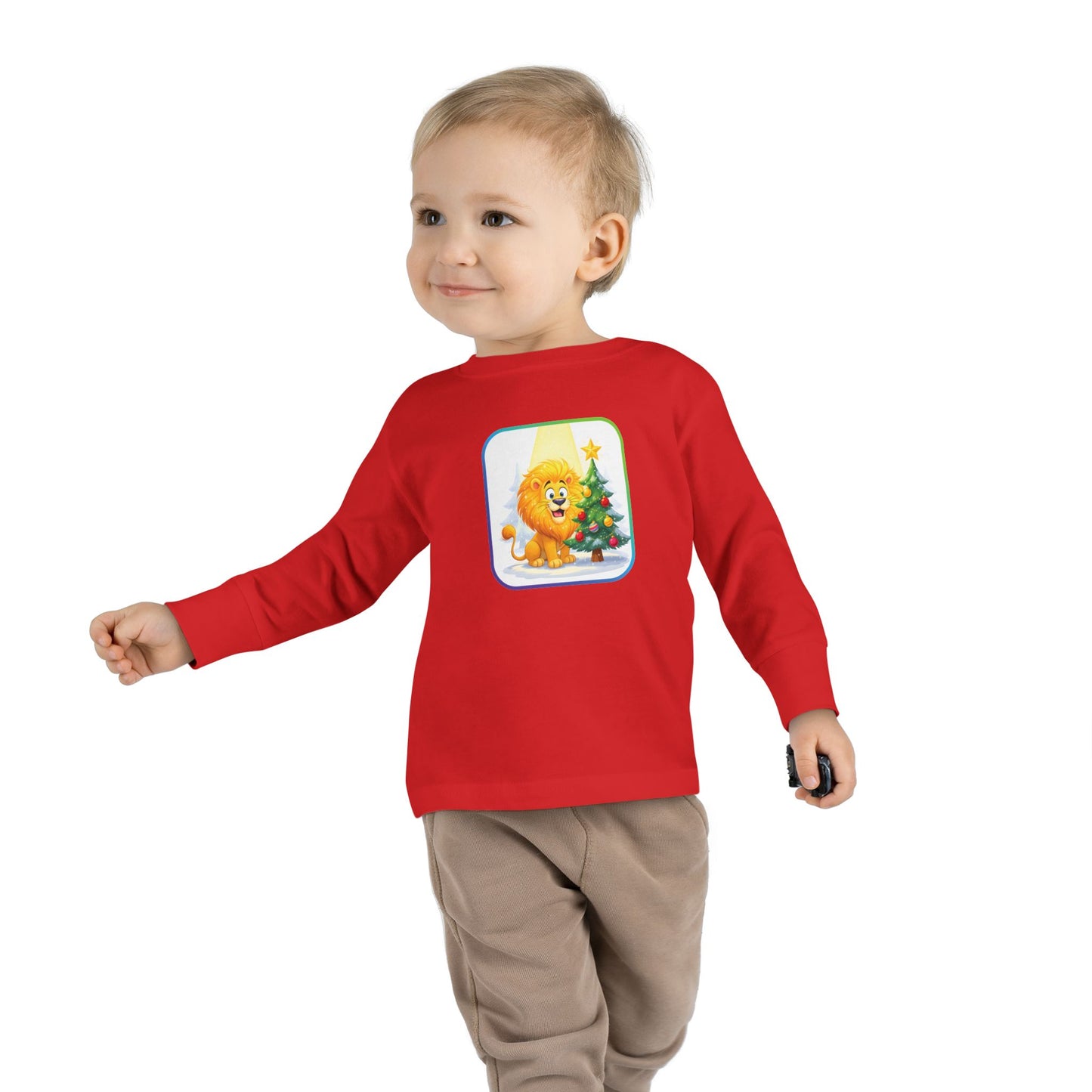 Leo Christmas-Themed Toddler Long Sleeve Tee