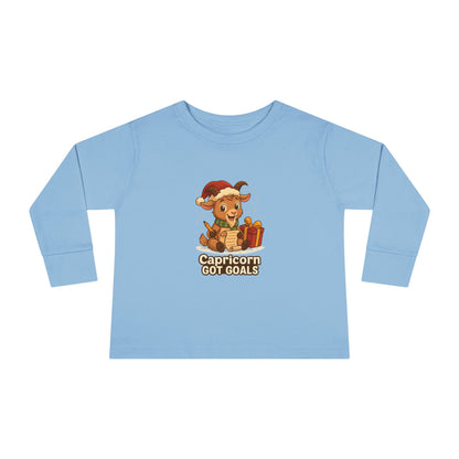 Capricorn Christmas-Themed Toddler Long Sleeve Tee