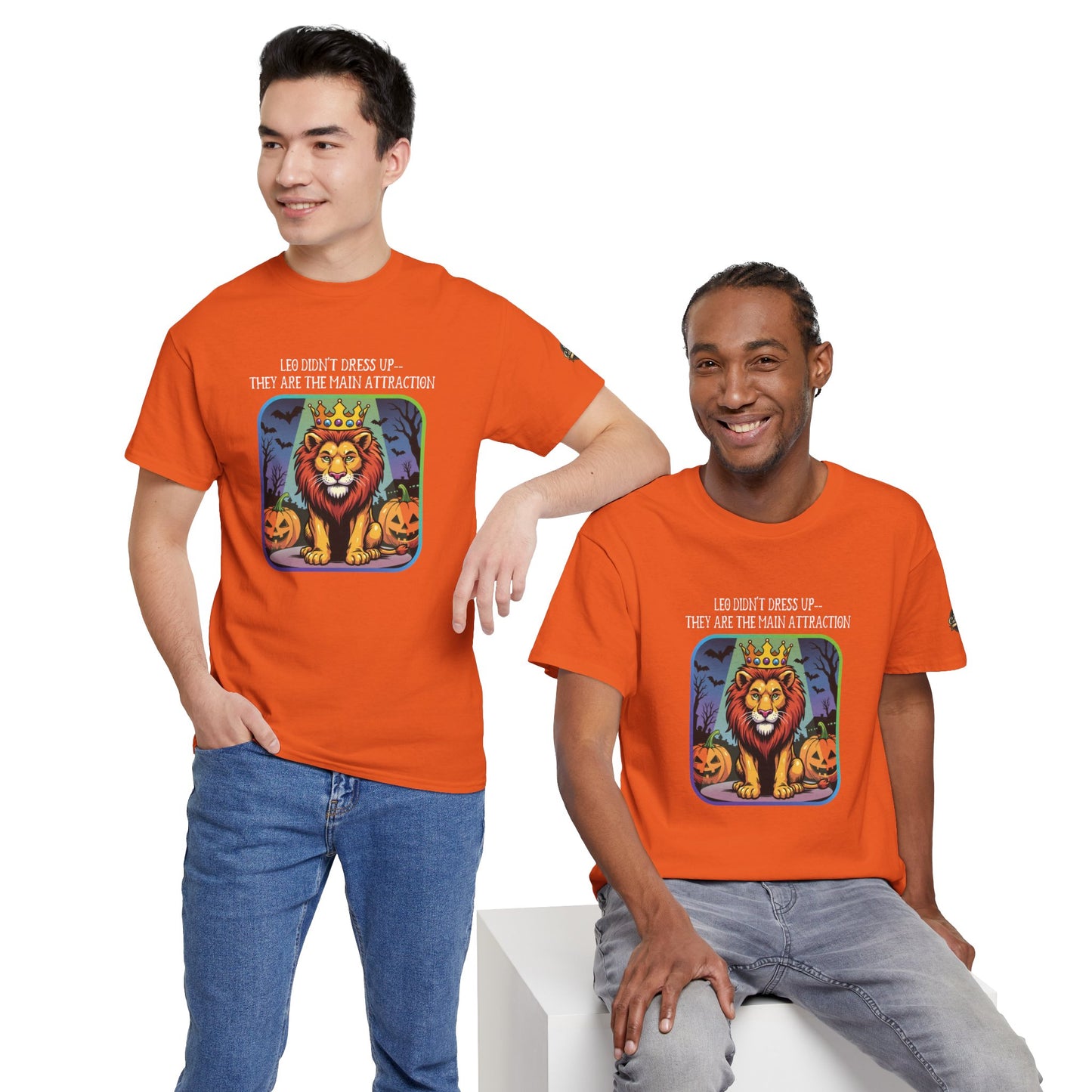 Leo Halloween Heavy Cotton Tee - Perfect for Men, Everyday Wear, Halloween Costume Alternative, Leo Gift
