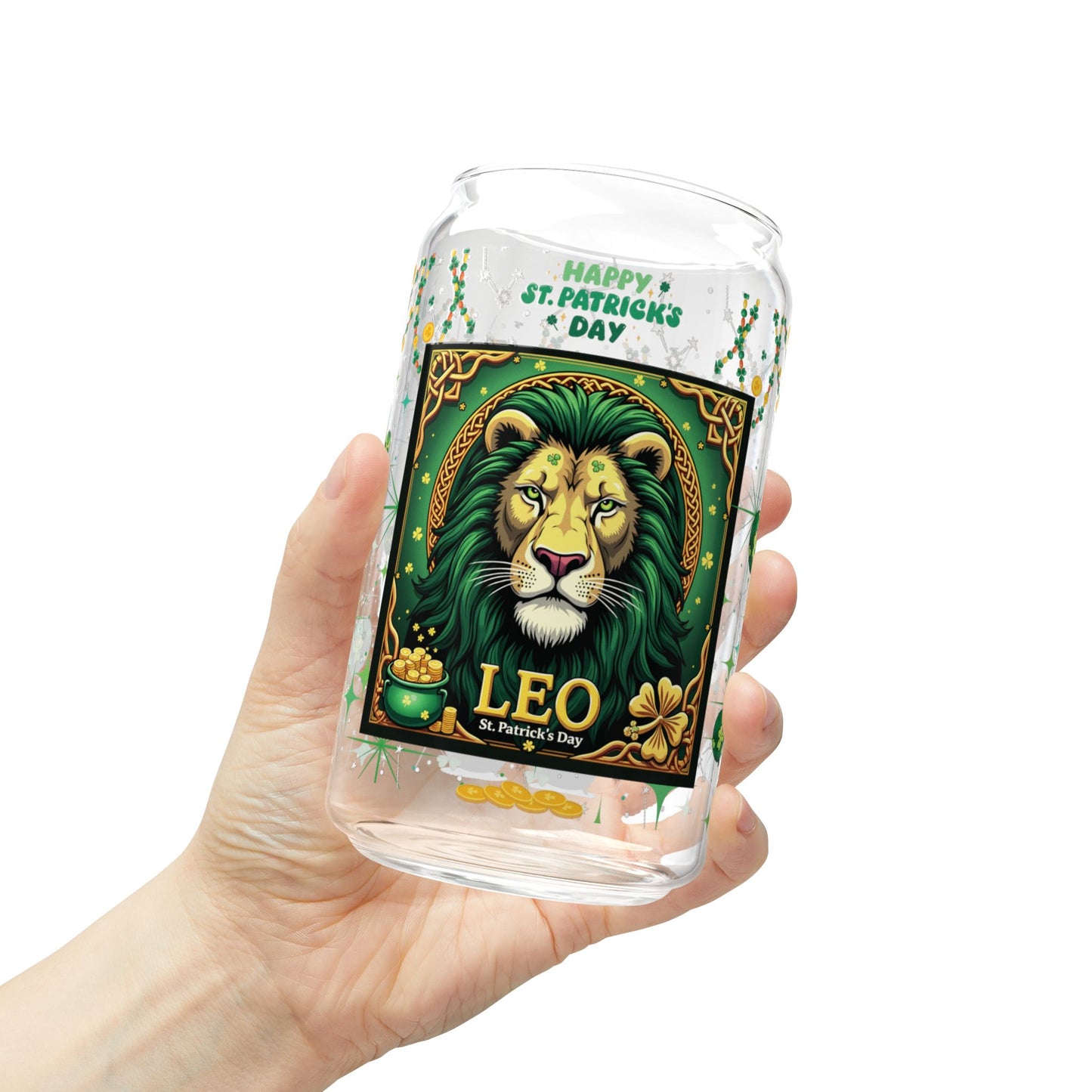 Leo Sipper Glass 16oz – St. Patrick's Day Design
