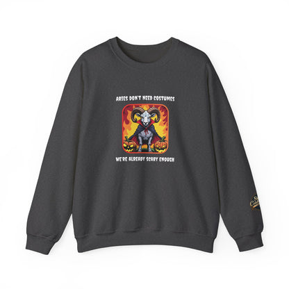 Halloween Aries-Inspired Crewneck Sweatshirt for Men - Perfect for Spooky Season, Aries Gift , Zodiac Gifts, Comfortable Style