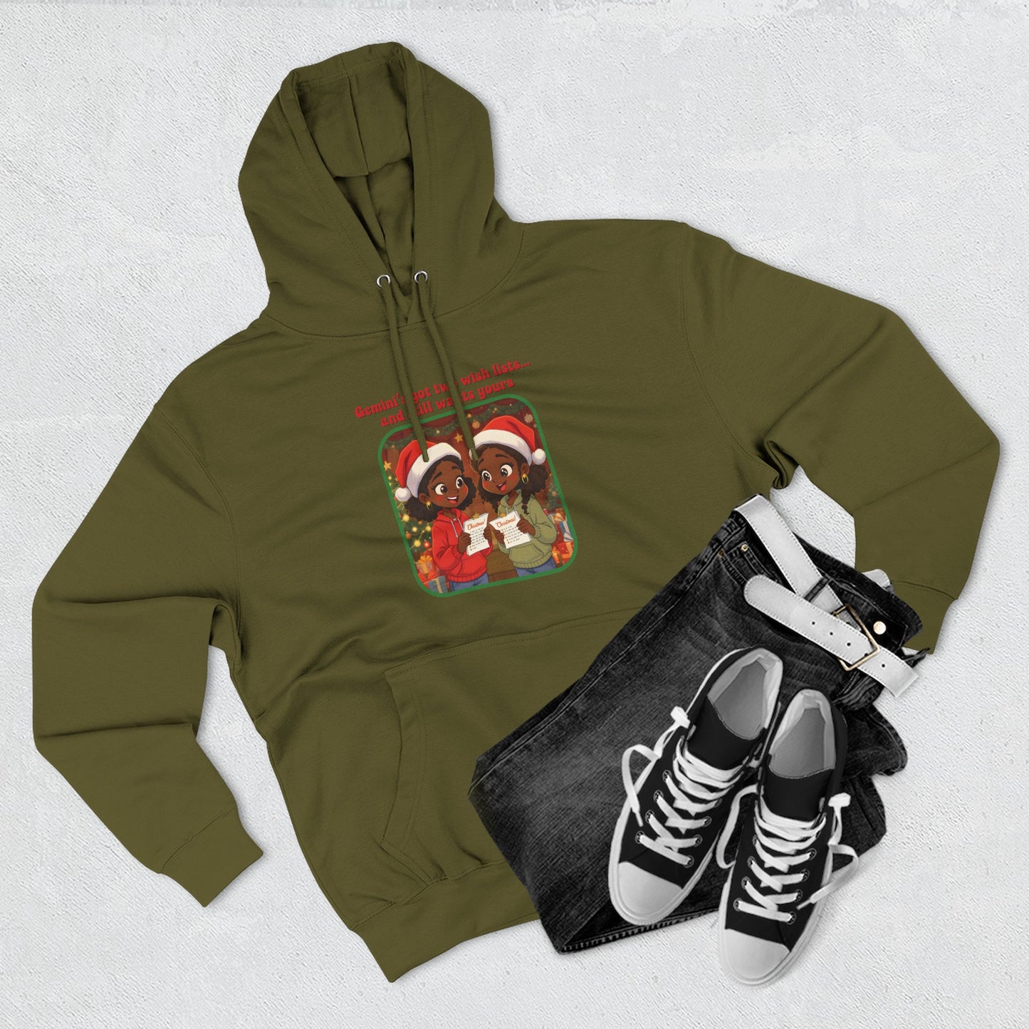 Gemini Christmas-Themed Three Panel Fleece Hoodie #4
